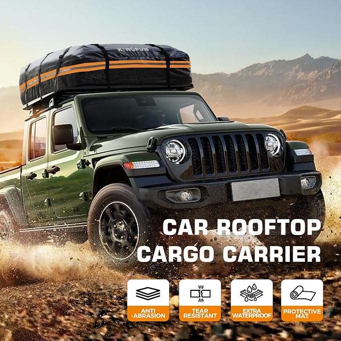Kingfun Car Rooftop Cargo Carrier – Waterproof 15 Cubic Feet Car Roof Bag Fit - Image 7