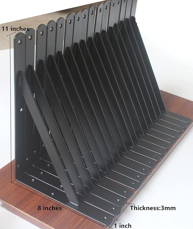 32 Pack L11 x H 8" Black Heavy Duty Shelf Brackets - Image 2