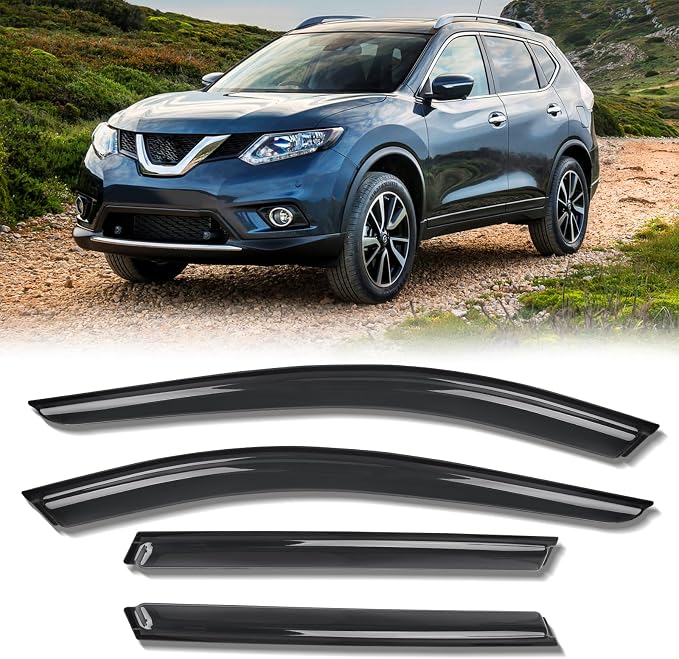 Rain Guards for Car Windows, Tape-On Window Visors Rain Guards Fit for by KYX