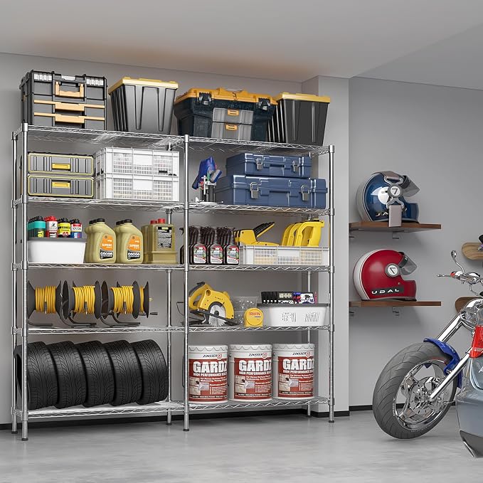 VINGLI 5 Tier Storage Shelves 1430LBS Heavy Duty Metal Shelving, Upgraded 58" W - Image 4