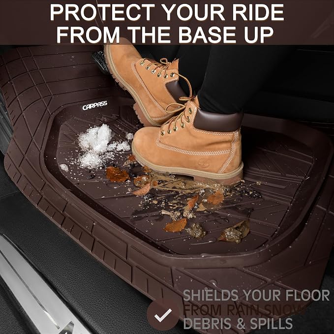 CAR PASS DeepDish Floor Mats for Cars Full Set, Heavy Duty Rubber Car Mats - Image 5