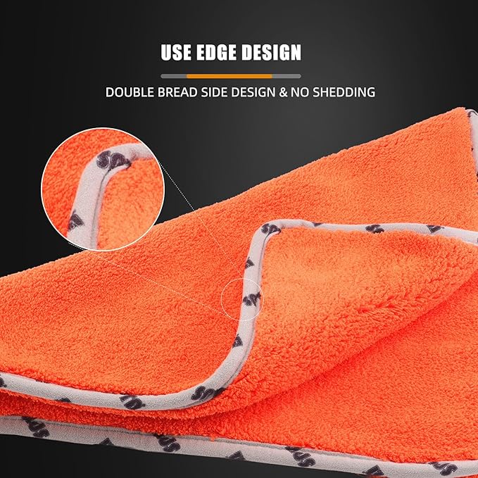 SPTA Car Microfiber Towels, Upgraded 1200gsm Ultra-Thick Cars Drying Towel - Image 3