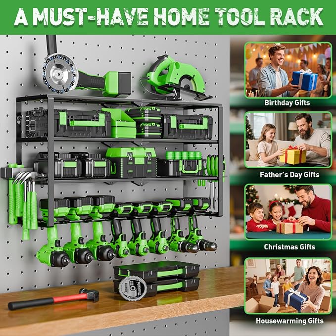 Power Tool Organizer Wall Mount, 4 Layers Tool Storage Rack - Image 7