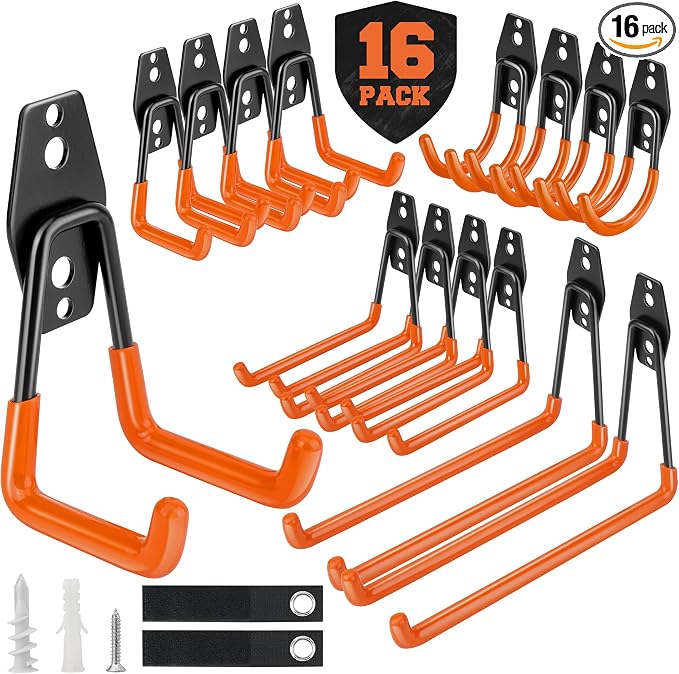 Nacial 16 Pack Garage Hooks Heavy Duty, Utility Steel Garage Storage Hook by NacialPromise-Consumersfirstalways