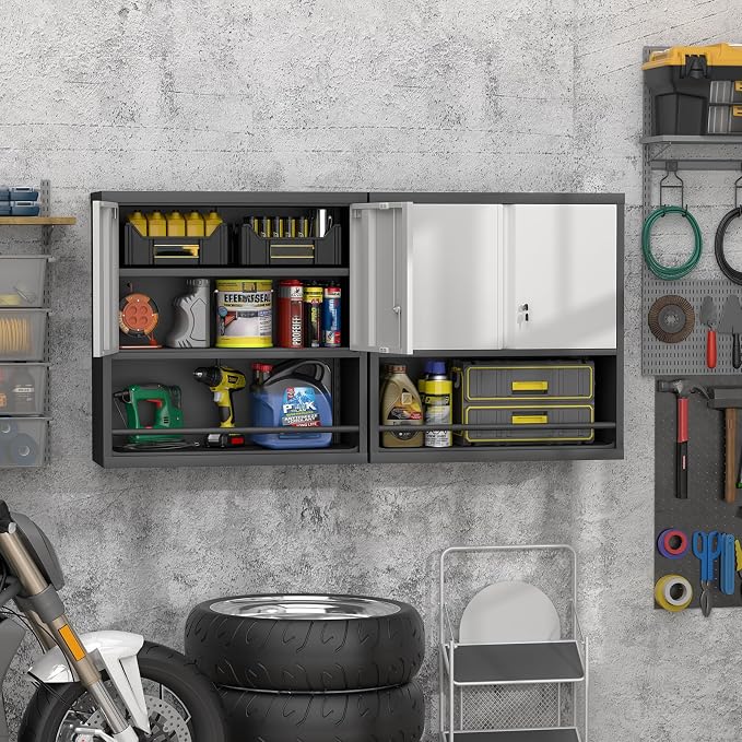 GREATMEET 31" H Locking Metal Garage Storage Cabinet - Image 2