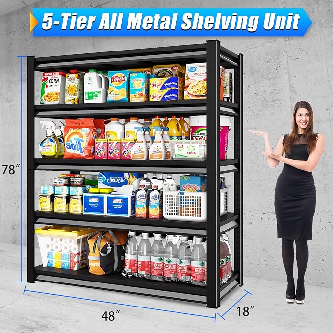 48" W Garage Shelving Heavy Duty，2800LBS Loads Adjustable Garage Storage Shelves - Image 3