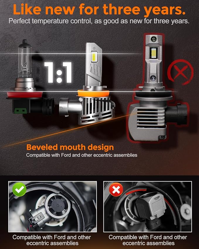 H 11 Led Bulbs, 50000lm 900% Brightness - Image 7