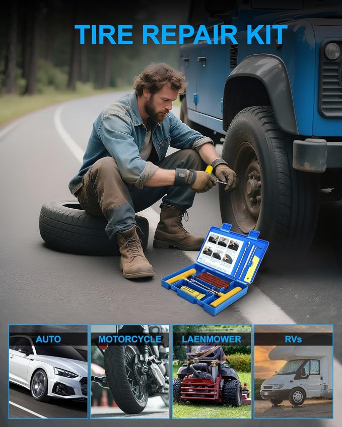 Tire Repair Kit with Plugs, Tire Plug Kit Heavy Duty Professional - Image 7