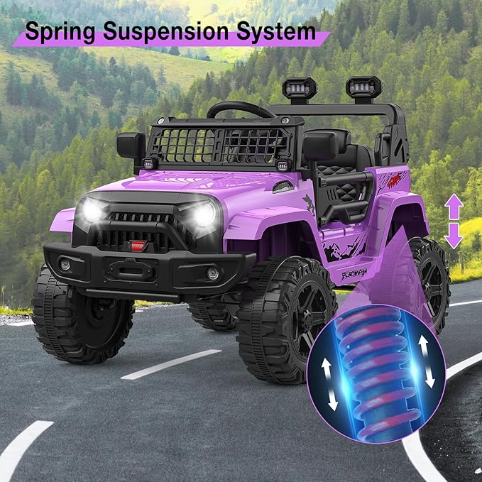 12V Kids Electric Ride On Truck Car w/Parent Remote Control, Spring Suspension - Image 5