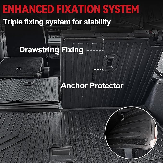 Floor Mats for 2018-2024 2025 Volkswagen VW Atlas 7 Seats, All Weather TPE - Image 7