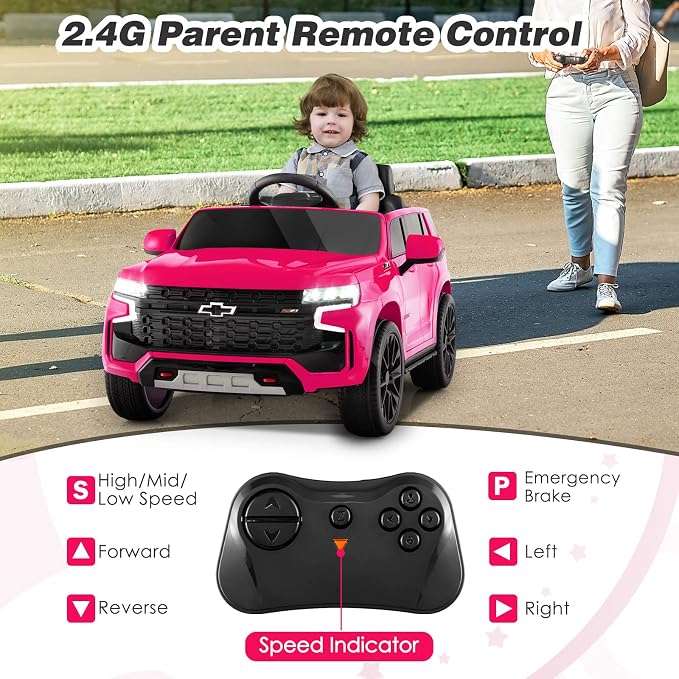 Costzon Ride on Car, 12V Licensed Chevrolet Tahoe Battery Powered Electric - Image 3