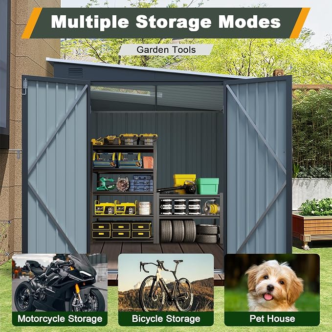 6x8FT Outdoor Storage Shed - Image 5