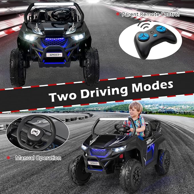 Costzon 2-Seater Ride on Car for Kids, 12V Kids' Electric Vehicles w/Remote - Image 4