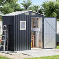 6x4 FT Outdoor Metal Storage Shed, Single Door, 1 Clear Window, Tool Shed by Unknown