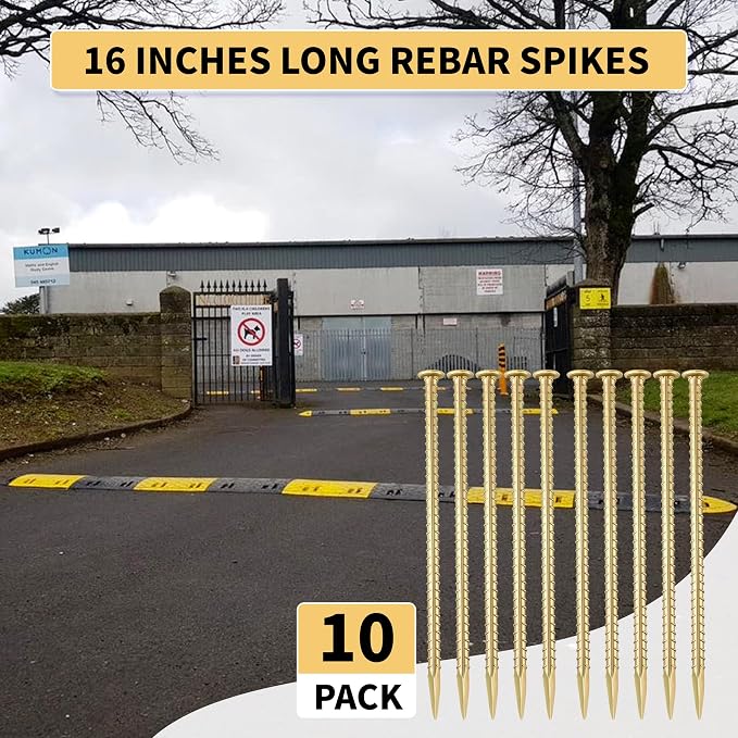 16 Inch Rebar Stakes 1/2 Inch Diameter Galvanized Steel Ground Anchors Heavy - Image 8