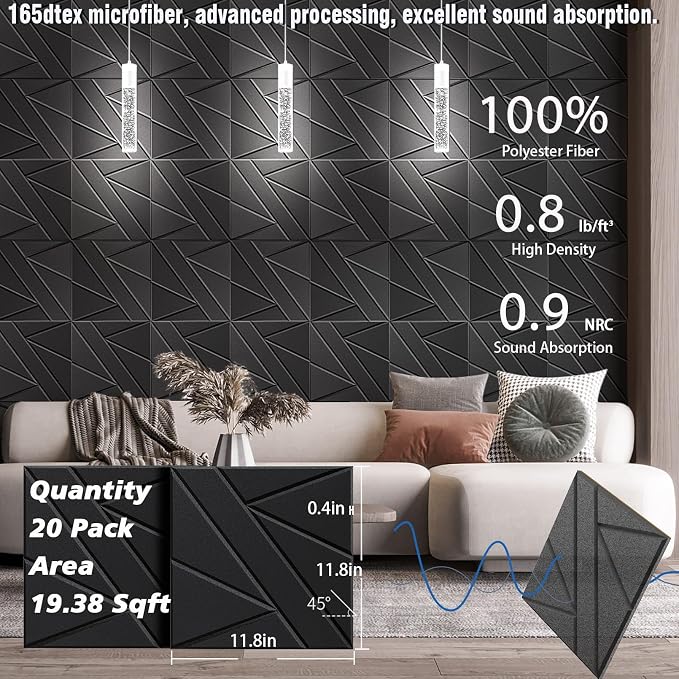 【20 Pack】 Acoustic Panels Self-Adhesive - Image 4