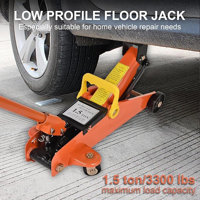 Hydraulic Floor Jack 1.5 Ton 3, 300Lbs Car Lift Portable Trolley Jack 360 Degree - Image 3