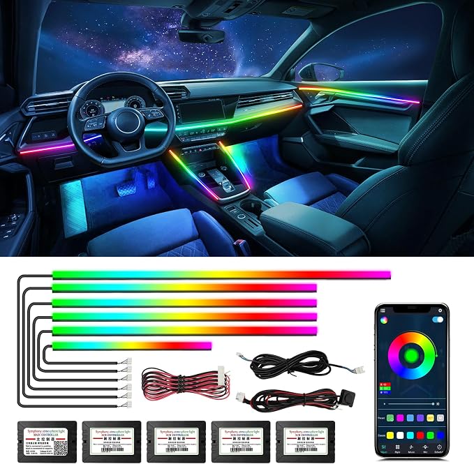 WEBUPAR Dreamcolor Acrylic Car Lights, 6 in 1 LED Strip Lights by WEBUPAR