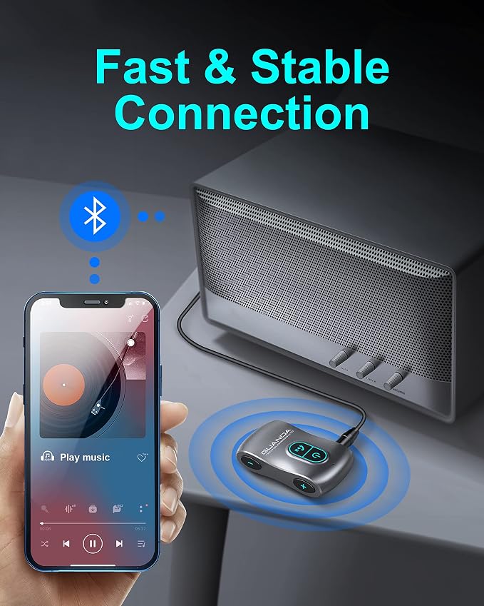 Bluetooth 5.0 Receiver for Car, Noise Cancelling AUX Adapter, Music Receiver - Image 5