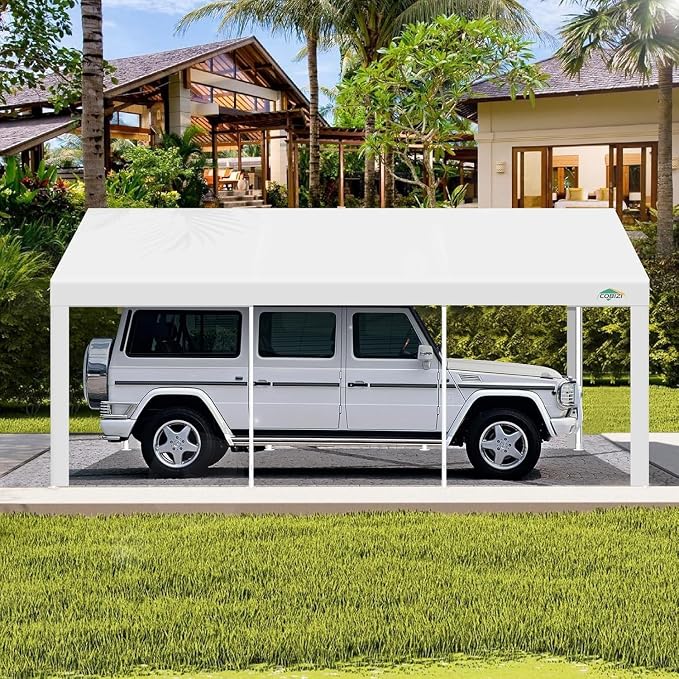 COBIZI Carport 10x20ft Heavy Duty Portable Garage, 2.0 Powder Coated Frame - Image 6
