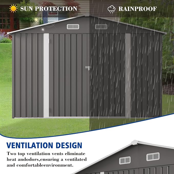 8X10 FT Outdoor Storage Shed - Image 4