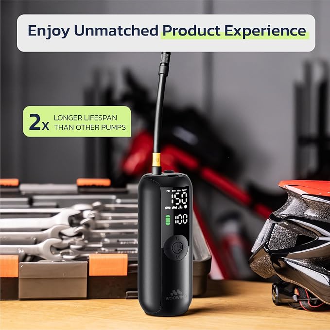 Woowind Tire Inflator Portable Air Compressor, Electric Bike Tire Pump - Image 7