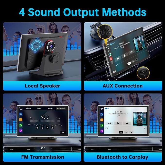 9" Wireless Apple CarPlay Android Auto Screen - Image 5