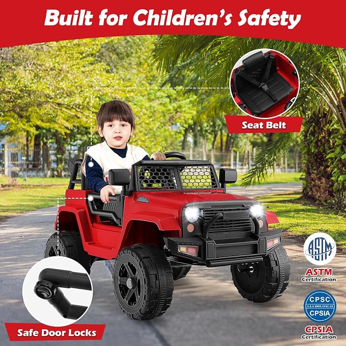 Costzon Ride on Car, 12V Battery Powered Truck Vehicle - Image 6
