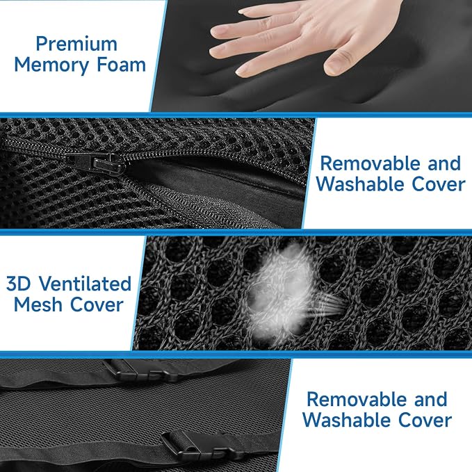 Lumbar Support Pillow for Office Chair, College Dorm Room Essentials, Memory - Image 6