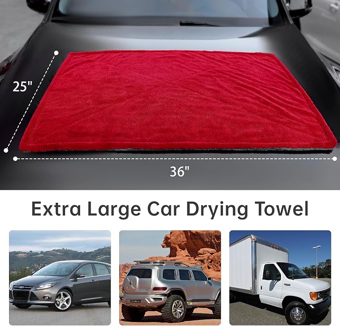 LIVOS Extra Large Car Drying Towel, Twisted Terry Microfiber Towels - Image 3