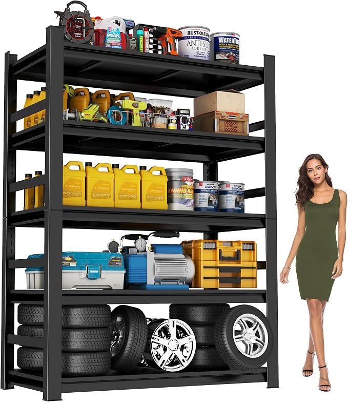 Heavy Duty Garage Shelving, 3000 lbs Load Capacity, Sturdy Steel Metal Shelves by Notmise