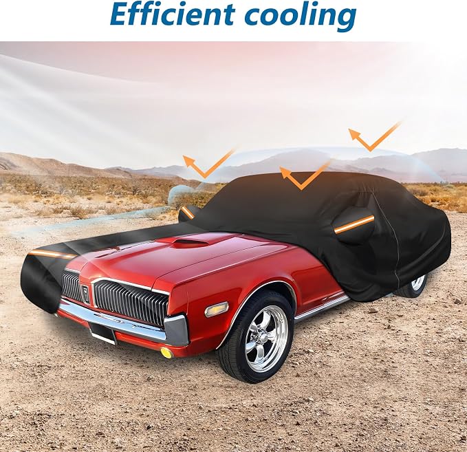Car Cover for Mercury Cougar 1967-1973, Waterproof 210D Oxford Cloth and Cotton - Image 4
