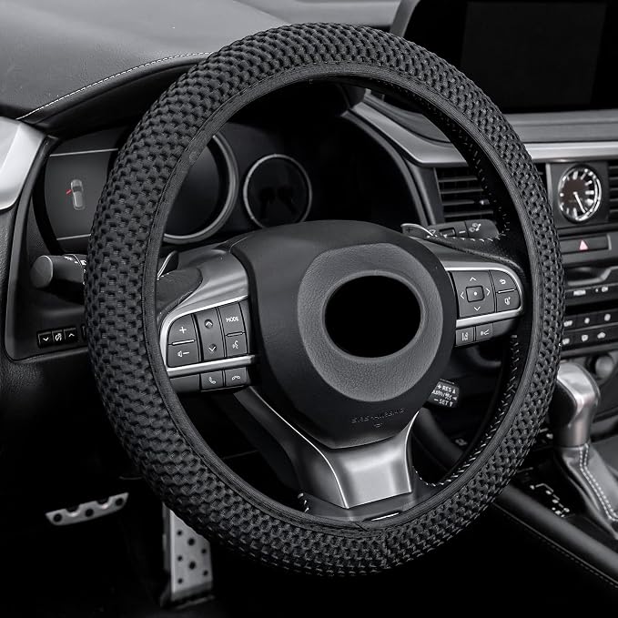 alpmosn Elastic Stretch Steering Wheel Cover, Universal Interior Accessories by alpmosn