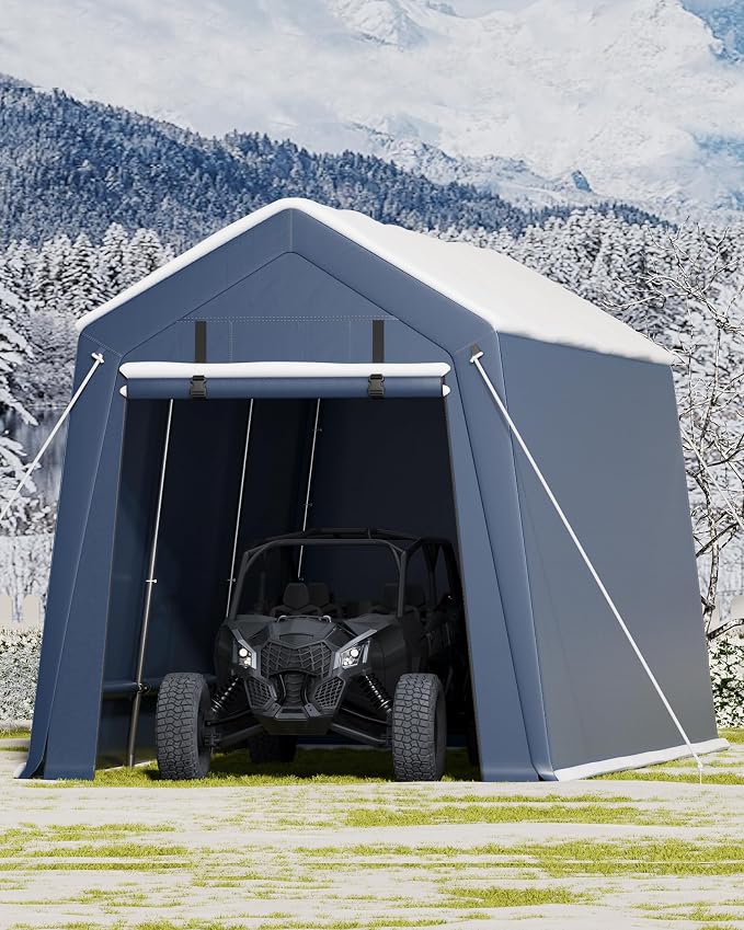 10x15FT Outdoor Storage Shed, Portable Carport - Image 11