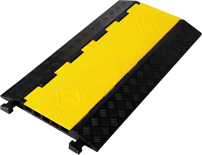 1 Pack Rubber Cable Ramp Hose Cable Protector Ramp 5 Channel 22000Lbs Load by F+COME