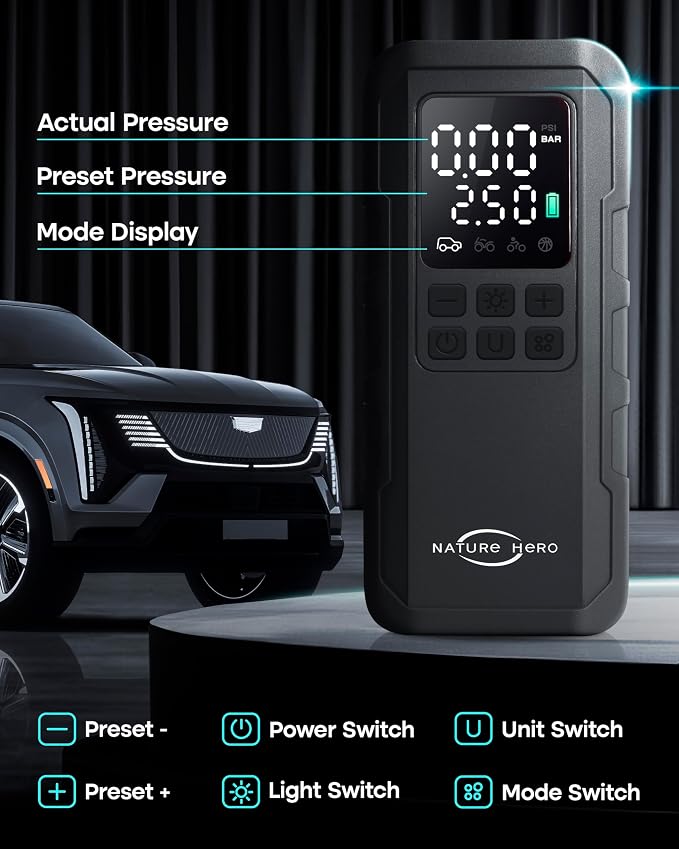 Tire Inflator Portable Air Compressor and Power Bank - Image 6