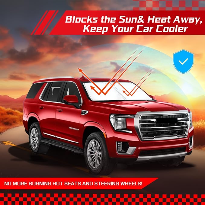ARISMOTOR Windshield Sun Shade for GMC Yukon XL 2021-2025, Custom Fit Foldable - Image 7
