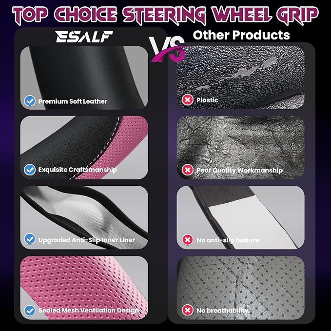 Soft Leather Steering Wheel Cover - Image 2