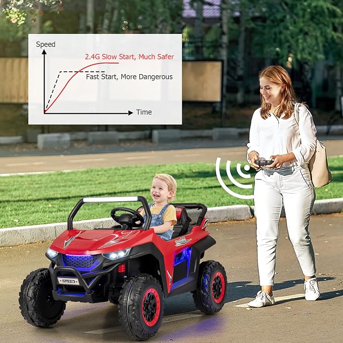 Costzon 2-Seater Ride on Car for Kids, 12V Kids' Electric Vehicles w/Remote - Image 8