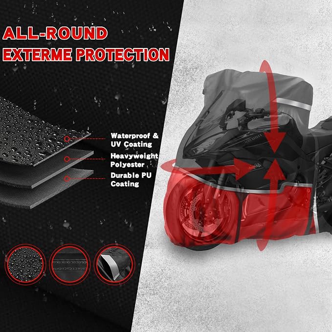 420D Motorcycle Cover Suitable for Kawasaki Ninja 400 500 650 Z900 Zx6r Models - Image 4