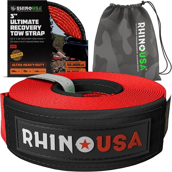 Rhino USA Recovery Tow Strap by RhinoUSAInc