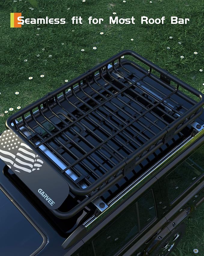 51" x 36" Universal Roof Rack Carrier Basket, 200 Lbs Capacity Car Cargo Rack - Image 7
