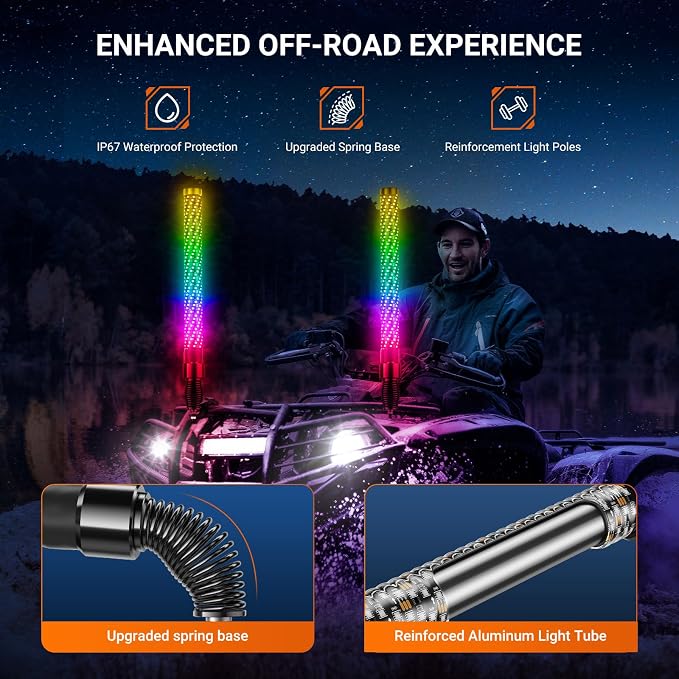 2FT Fat Whip Lights for UTV ATV - Image 5