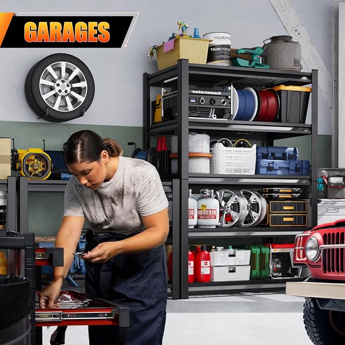 Large Garage Shelving, 5-Tier Garage Storage Shelves 3000LBS Heavy Duty - Image 2