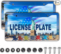 License Plate Frames License Plate Frame Beach Loungers Colorful Chairs in by Unknown