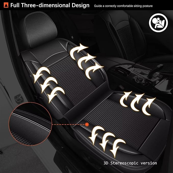 Front Seat Covers for Toyota Camry 2012-2023 2024 2025 Leather Ice Silk - Image 4