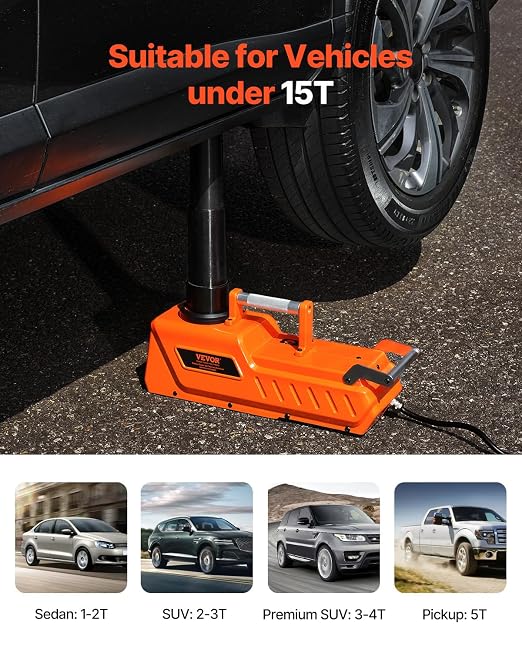 VEVOR Electric Car Jack, 15 Tons /33000 lbs, Adjustable Electric Scissor Jack - Image 2