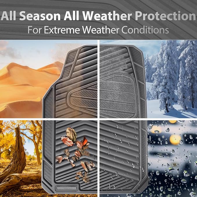 CAR PASS Rubber Car Mats, Car Floor Mats All Weather, Car Mat Full Set 3 Piece - Image 4