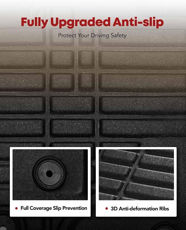 YHTAUTO Floor Mats & Cargo Mat Fit 2008-2013 Toyota Highlander, TPE All Weather - Image 4