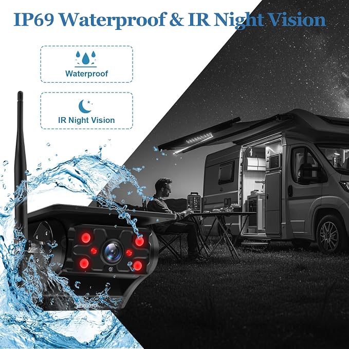 VEKOOTO Magnetic Solar Wireless Backup Camera VK7, 000mAh Rechargeable Camera - Image 7